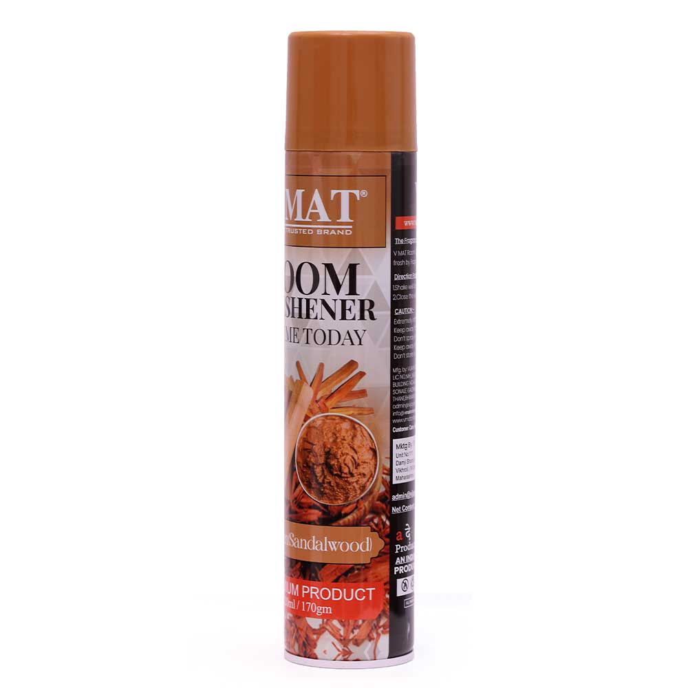 VMAT Room Freshener Spray – Premium Sandalwood Fragrance for Home, Car & Office – Long-Lasting Freshness – Eliminates Odors – 320ml/170g (Most Trusted Brand) (Sandalwood)